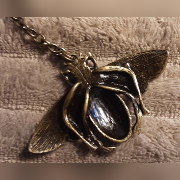 Hand Crafted Key Chain Bee Orange Black Steampunk - Picture 3 of 3